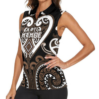 Custom Aotearoa Kati Mamoe Women Sleeveless Polo Shirt Maori Tribal Pattern LT05 - Polynesian Pride