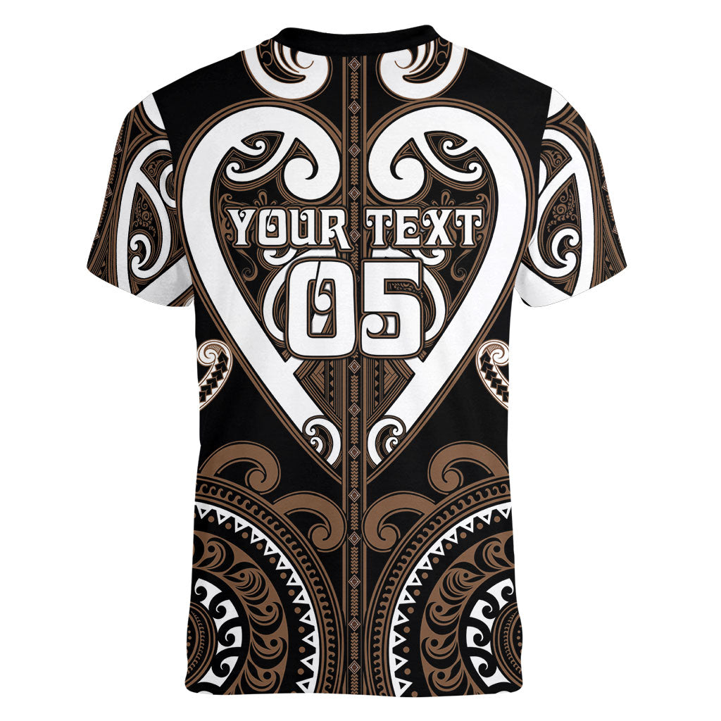 Custom Aotearoa Kati Mamoe Women V-Neck T-Shirt Maori Tribal Pattern LT05 - Polynesian Pride