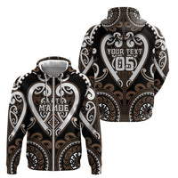Custom Aotearoa Kati Mamoe Zip Hoodie Maori Tribal Pattern LT05 - Polynesian Pride