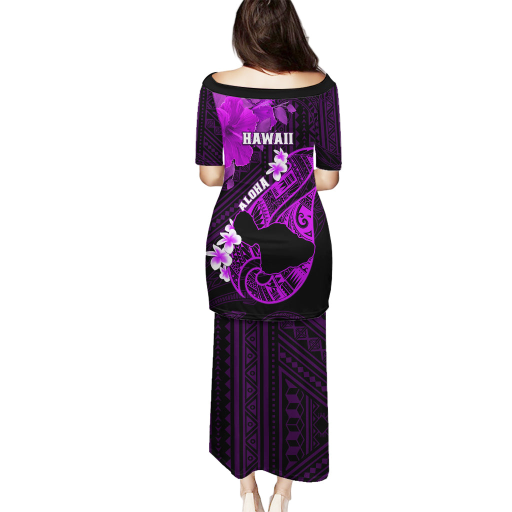 Hawaii Maui Puletasi Polynesian Fish Hook Hibiscus Purple Version LT05 - Polynesian Pride