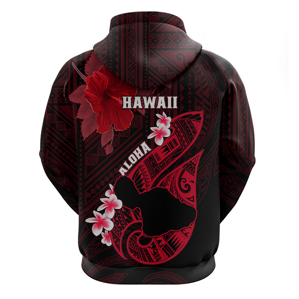 Hawaii Maui Hoodie Polynesian Fish Hook Hibiscus Red Version LT05 - Polynesian Pride