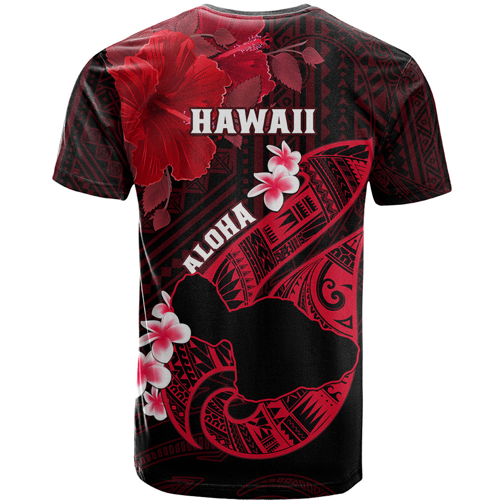 Hawaii Maui T Shirt Polynesian Fish Hook Hibiscus Red Version LT05 - Polynesian Pride