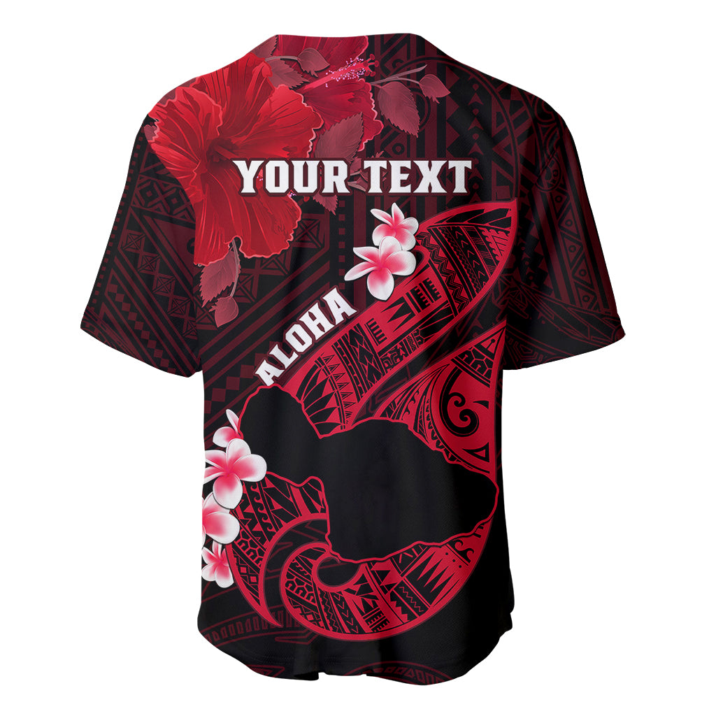 Personalized Hawaii Maui Baseball Jersey Polynesian Fish Hook Hibiscus Red Version LT05 - Polynesian Pride
