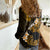 Hawaii Maui Women Casual Shirt Polynesian Fish Hook Hibiscus Gold Version LT05 - Polynesian Pride