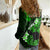 Hawaii Maui Women Casual Shirt Polynesian Fish Hook Hibiscus Green Version LT05 - Polynesian Pride