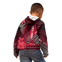 Personalized Hawaii Kid Hoodie Hammerhead Shark Kakau Polynesian Tribal Red LT05 - Polynesian Pride