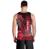 Personalized Hawaii Men Tank Top Hammerhead Shark Kakau Polynesian Tribal Red LT05 - Polynesian Pride