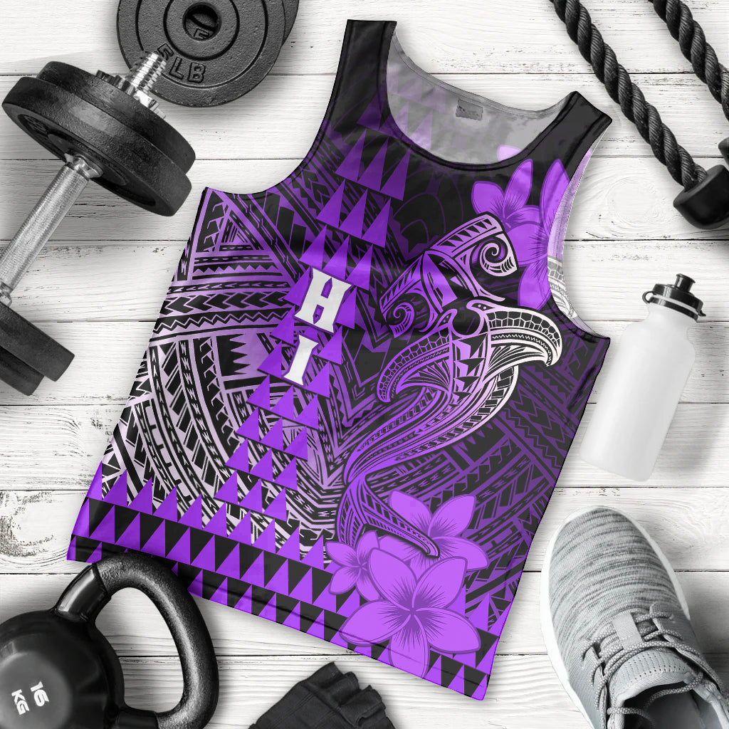 Personalized Hawaii Men Tank Top Hammerhead Shark Kakau Polynesian Tribal Purple LT05 Purple - Polynesian Pride