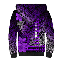 Personalized Hawaii Sherpa Hoodie Hammerhead Shark Kakau Polynesian Tribal Purple LT05 - Polynesian Pride