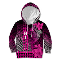Personalized Hawaii Kid Hoodie Hammerhead Shark Kakau Polynesian Tribal Pink LT05 Hoodie Pink - Polynesian Pride