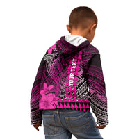 Personalized Hawaii Kid Hoodie Hammerhead Shark Kakau Polynesian Tribal Pink LT05 - Polynesian Pride