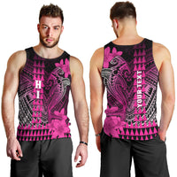 Personalized Hawaii Men Tank Top Hammerhead Shark Kakau Polynesian Tribal Pink LT05 - Polynesian Pride
