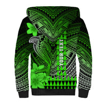 Personalized Hawaii Sherpa Hoodie Hammerhead Shark Kakau Polynesian Tribal Green LT05 - Polynesian Pride