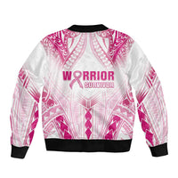 Breast Cancer Pink Out Bomber Jacket Polynesian Art Tattoo White Version