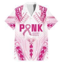 Breast Cancer Pink Out Family Matching Mermaid Dress and Hawaiian Shirt Polynesian Art Tattoo White Version