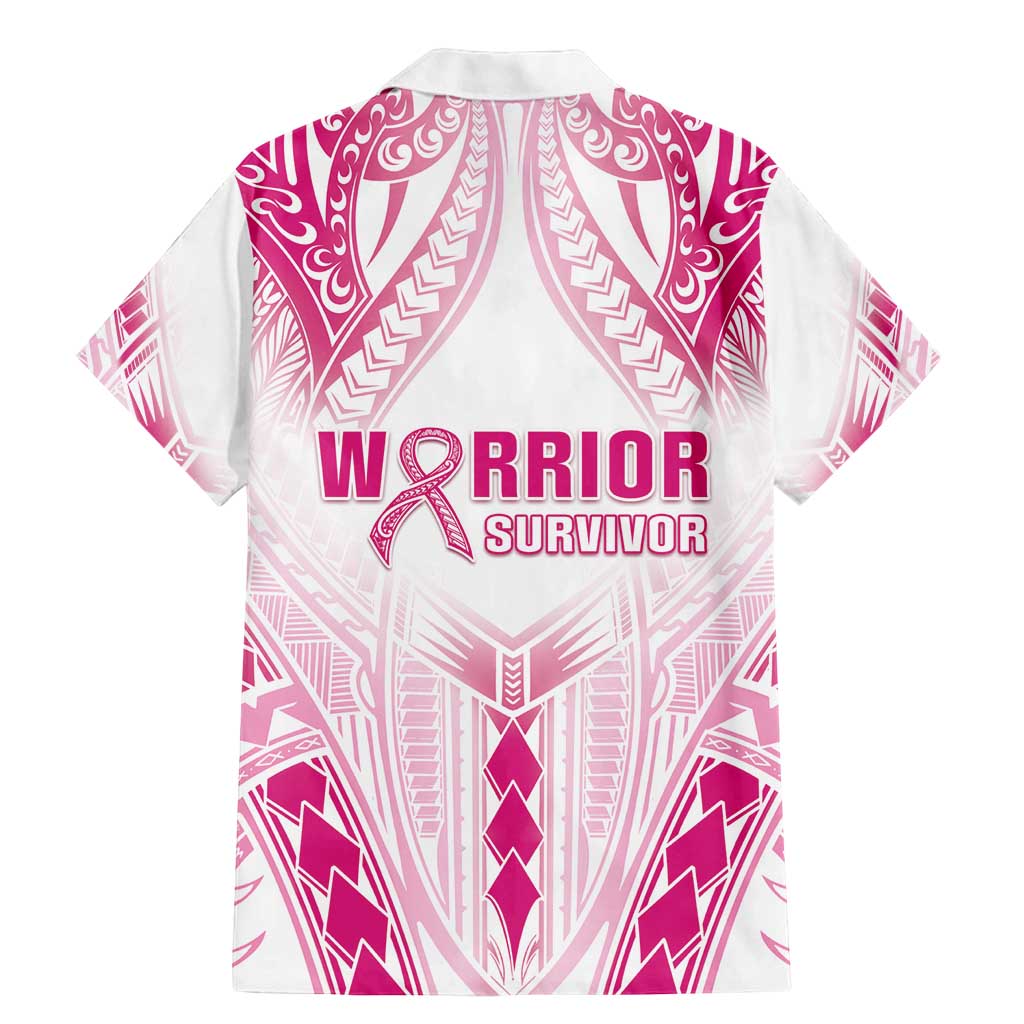 Breast Cancer Pink Out Family Matching Mermaid Dress and Hawaiian Shirt Polynesian Art Tattoo White Version
