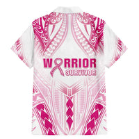 Breast Cancer Pink Out Family Matching Mermaid Dress and Hawaiian Shirt Polynesian Art Tattoo White Version