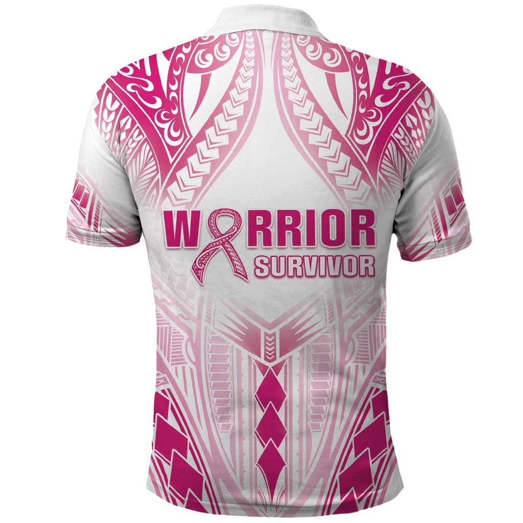 Breast Cancer Pink Out Polo Shirt Polynesian Art Tattoo White Version LT05 - Polynesian Pride