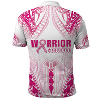 Breast Cancer Pink Out Polo Shirt Polynesian Art Tattoo White Version LT05 - Polynesian Pride