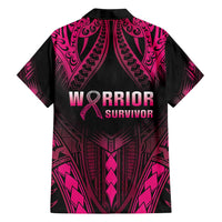 Breast Cancer Pink Out Family Matching Long Sleeve Bodycon Dress and Hawaiian Shirt Polynesian Art Tattoo Black Version