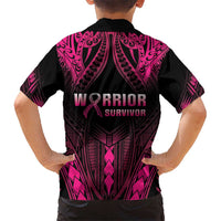 Breast Cancer Pink Out Kid Hawaiian Shirt Polynesian Art Tattoo Black Version LT05 - Polynesian Pride