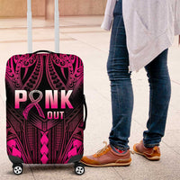 Breast Cancer Pink Out Luggage Cover Polynesian Art Tattoo Black Version LT05 Black - Polynesian Pride