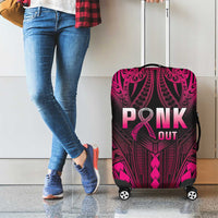 Breast Cancer Pink Out Luggage Cover Polynesian Art Tattoo Black Version LT05 - Polynesian Pride