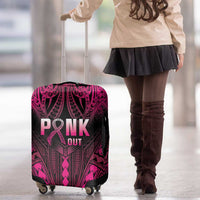 Breast Cancer Pink Out Luggage Cover Polynesian Art Tattoo Black Version LT05 - Polynesian Pride