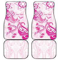 Breast Cancer Awareness Car Mats Ribbon Polynesian Pattern White Version