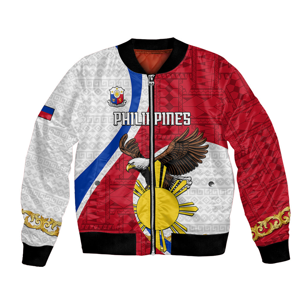 personalized-philippines-bomber-jacket-the-eight-rayed-sun-bald-eagle-polynesian-pattern