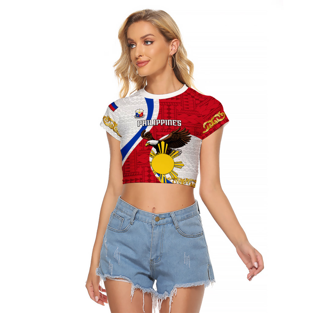 personalized-philippines-raglan-cropped-t-shirt-the-eight-rayed-sun-bald-eagle-polynesian-pattern