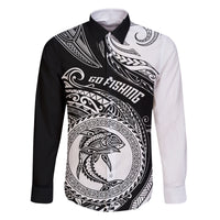 go-fishing-family-matching-off-shoulder-long-sleeve-dress-and-hawaiian-shirt-polynesian-pattern