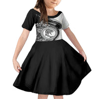Go Fishing Family Matching Off Shoulder Maxi Dress and Hawaiian Shirt Polynesian Pattern LT05 Daughter's Dress Black - Polynesian Pride