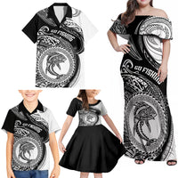 Go Fishing Family Matching Off Shoulder Maxi Dress and Hawaiian Shirt Polynesian Pattern LT05 - Polynesian Pride