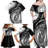 Go Fishing Family Matching Off Shoulder Maxi Dress and Hawaiian Shirt Polynesian Pattern LT05 - Polynesian Pride