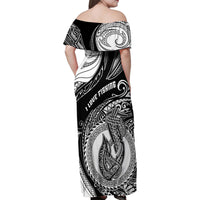 Go Fishing Family Matching Off Shoulder Maxi Dress and Hawaiian Shirt Polynesian Pattern LT05 - Polynesian Pride
