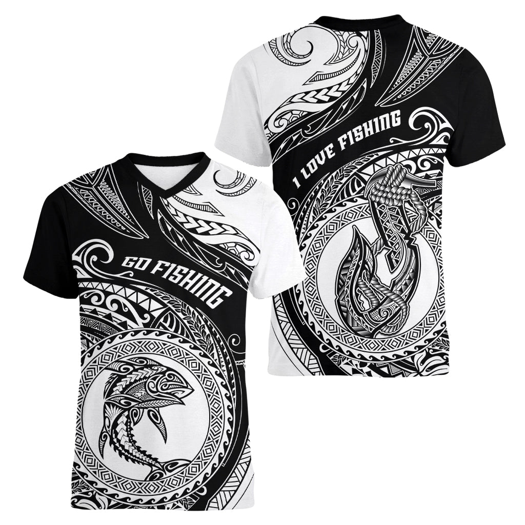 go-fishing-women-v-neck-t-shirt-polynesian-pattern