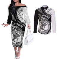 personalized-go-fishing-couples-matching-off-the-shoulder-long-sleeve-dress-and-long-sleeve-button-shirts-polynesian-pattern