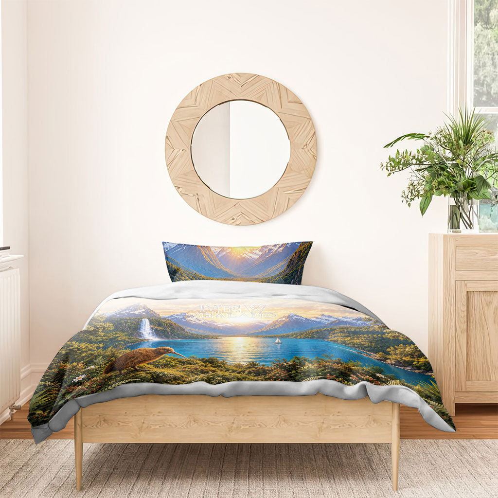 New Zealand Flag Bedding Set Scenic Nature LT05 - Polynesian Pride