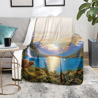 New Zealand Flag Blanket Scenic Nature LT05 - Polynesian Pride
