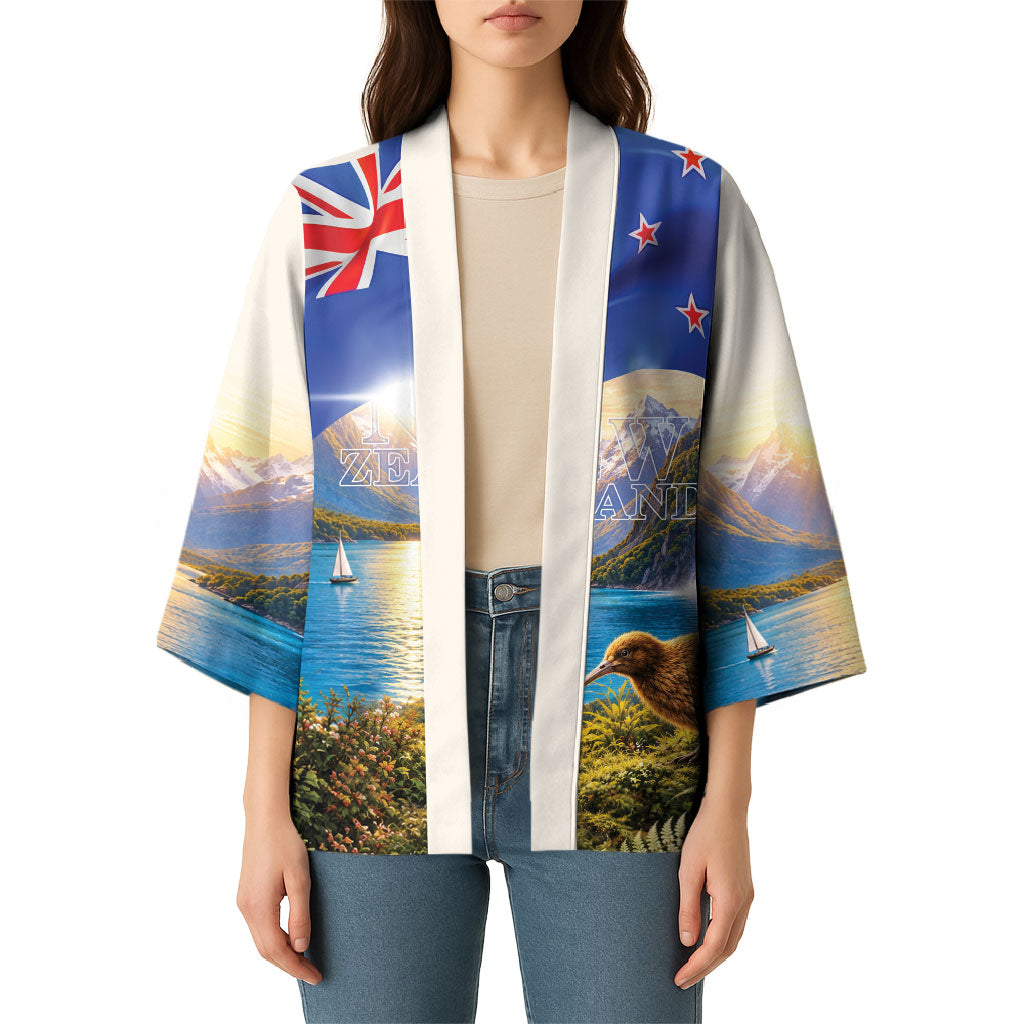 New Zealand Flag Kimono Scenic Nature LT05 - Polynesian Pride