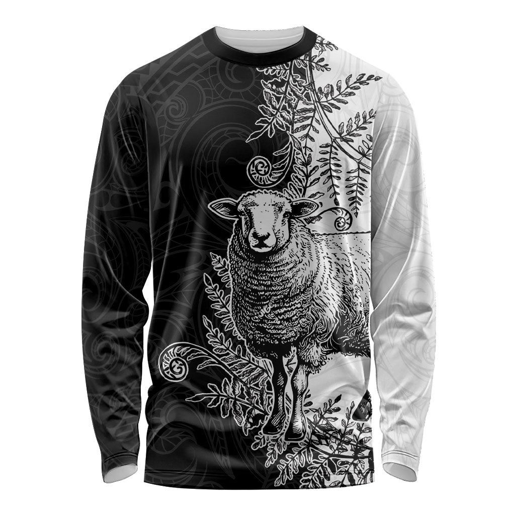 New Zealand Aotearoa Hipi Long Sleeve Shirt Maori Pattern LT05 Unisex Black - Polynesian Pride