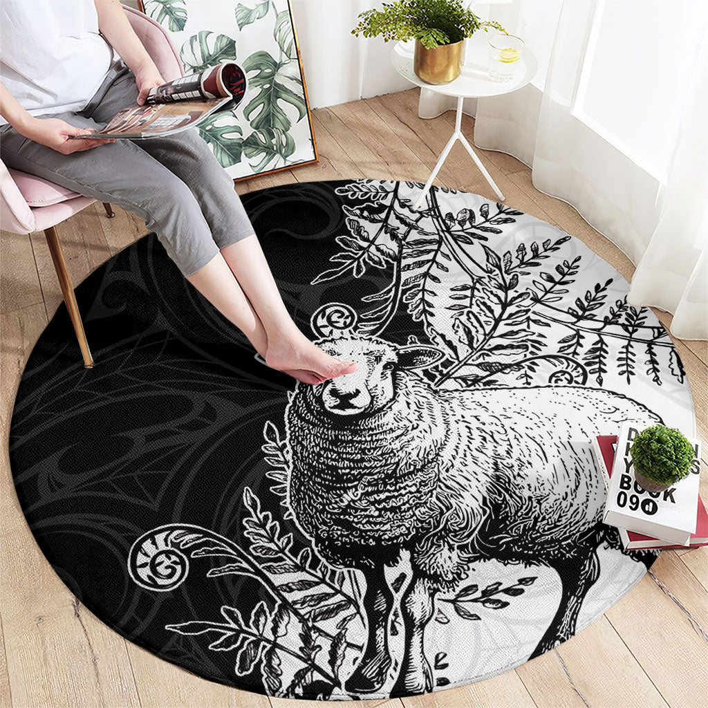 New Zealand Aotearoa Hipi Round Carpet Maori Pattern LT05 - Polynesian Pride