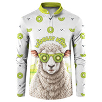 New Zealand Funny Woolly Kiwi Sheep Button Sweatshirt LT05 White - Polynesian Pride