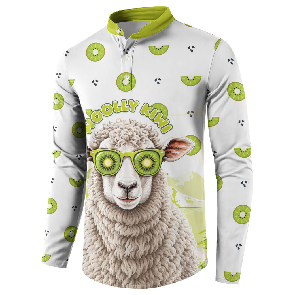 New Zealand Funny Woolly Kiwi Sheep Button Sweatshirt LT05 - Polynesian Pride