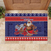 Samoa Christmas Rubber Doormat Samoan Santa Claus Manuia Le Kerisimasi LT05 Blue - Polynesian Pride