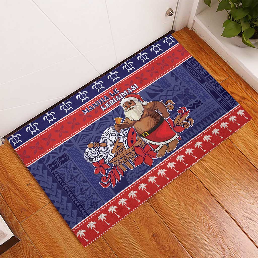 Samoa Christmas Rubber Doormat Samoan Santa Claus Manuia Le Kerisimasi LT05 - Polynesian Pride