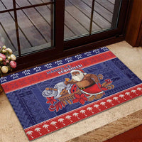 Samoa Christmas Rubber Doormat Samoan Santa Claus Manuia Le Kerisimasi LT05 - Polynesian Pride
