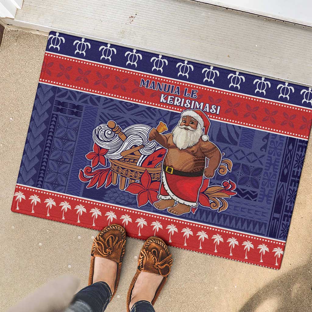 Samoa Christmas Rubber Doormat Samoan Santa Claus Manuia Le Kerisimasi LT05 - Polynesian Pride