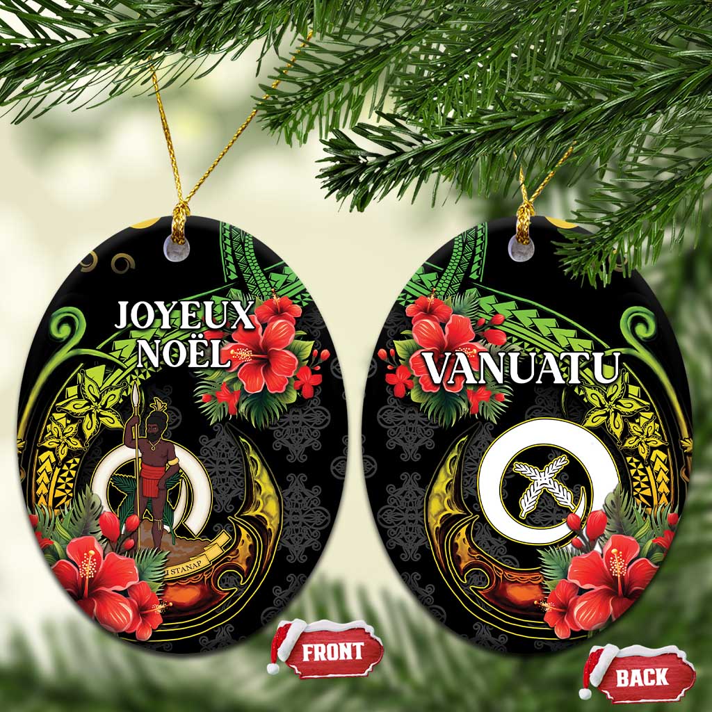 Love Vanuatu Christmas Ceramic Ornament God Yumi Polynesian Tribal Pattern